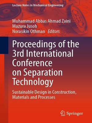 cover image of Proceedings of the 3rd International Conference on Separation Technology